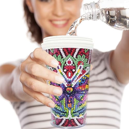 Miniatura 9 de Kit de pintura de diamantes, vaso de pintura de diamante hecho a mano, kits de pintura de diamantes para adultos, taza de agua pintada con diamante,