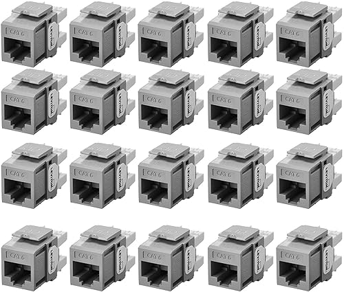 Miniatura 25 de Leviton Extreme 6+ QuickPort Connector, Cat 6, 61110-JW6, blanco, paquete de 150, equipado con herramienta Jack Rapid