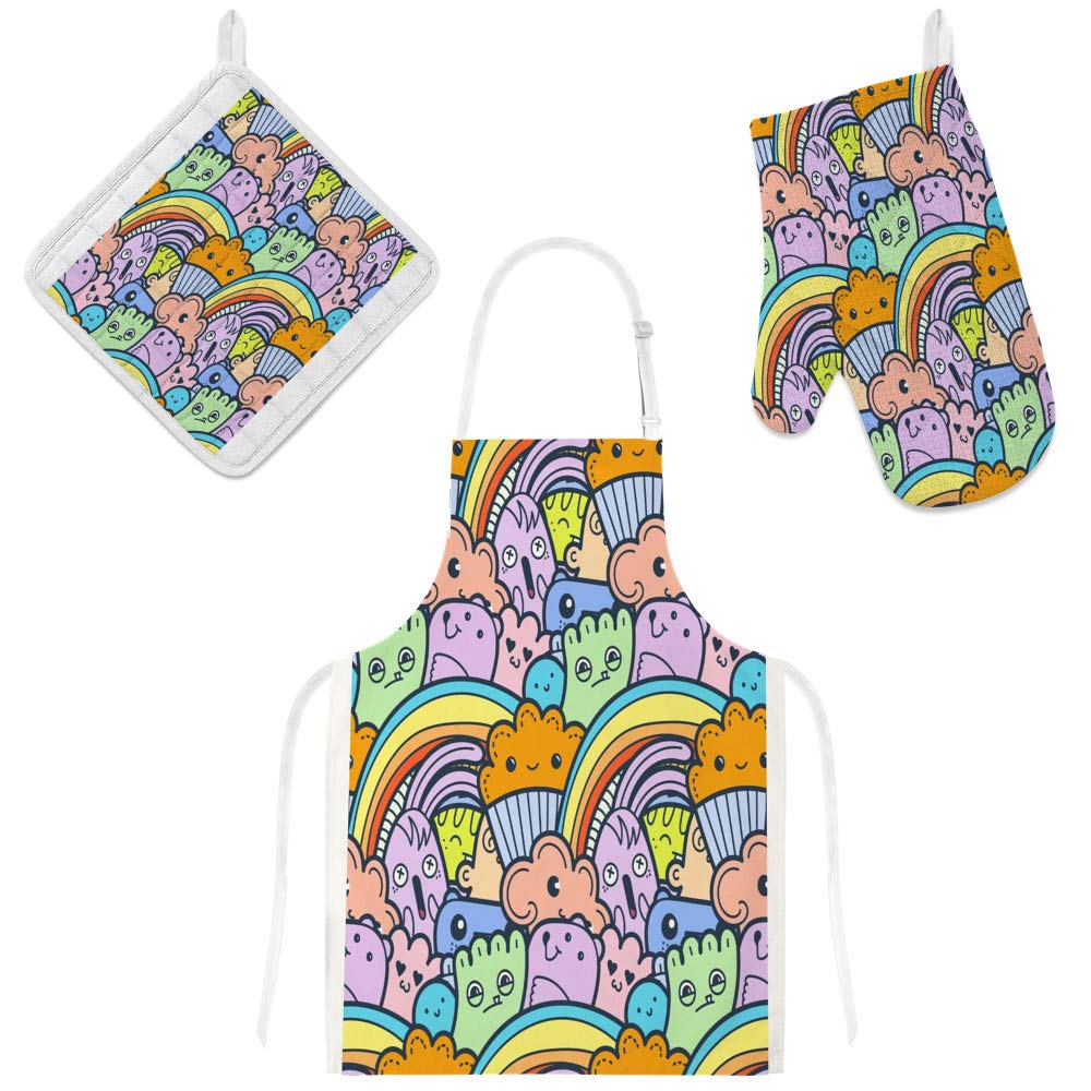 Tablier de cuisine motif monstres coloré pour moments en famille