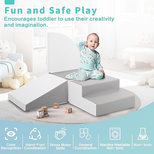 Miniatura 4 de Bloques de espuma para escalada para niños juguetes para niños pequeños para diversión en interiores y exteriores - Estructura de juego de piel