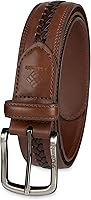 Columbia Men's Casual Top Lace Braid Belt - Durable Bonded Leather Everyday Belt for Jeans & Chinos