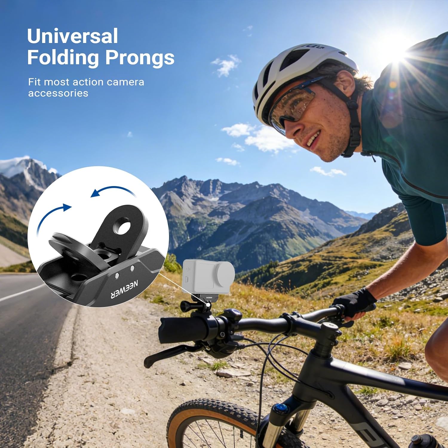 NEEWER Magnetic Quick Release Mount Compatible with DJI Osmo Action 6 Only, with Universal Action Camera Adapter & 1/4" Thread for Accessories, AC071 (Black)