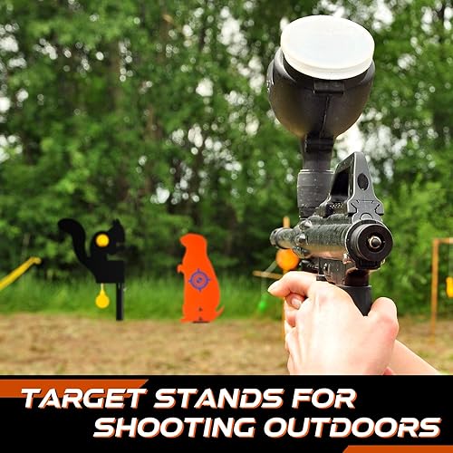 Miniatura 6 de Leyndo 3 objetivos de metal para animales, ardilla de metal, objetivo de restablecimiento de ardilla, al aire libre, diana de acero emergente,