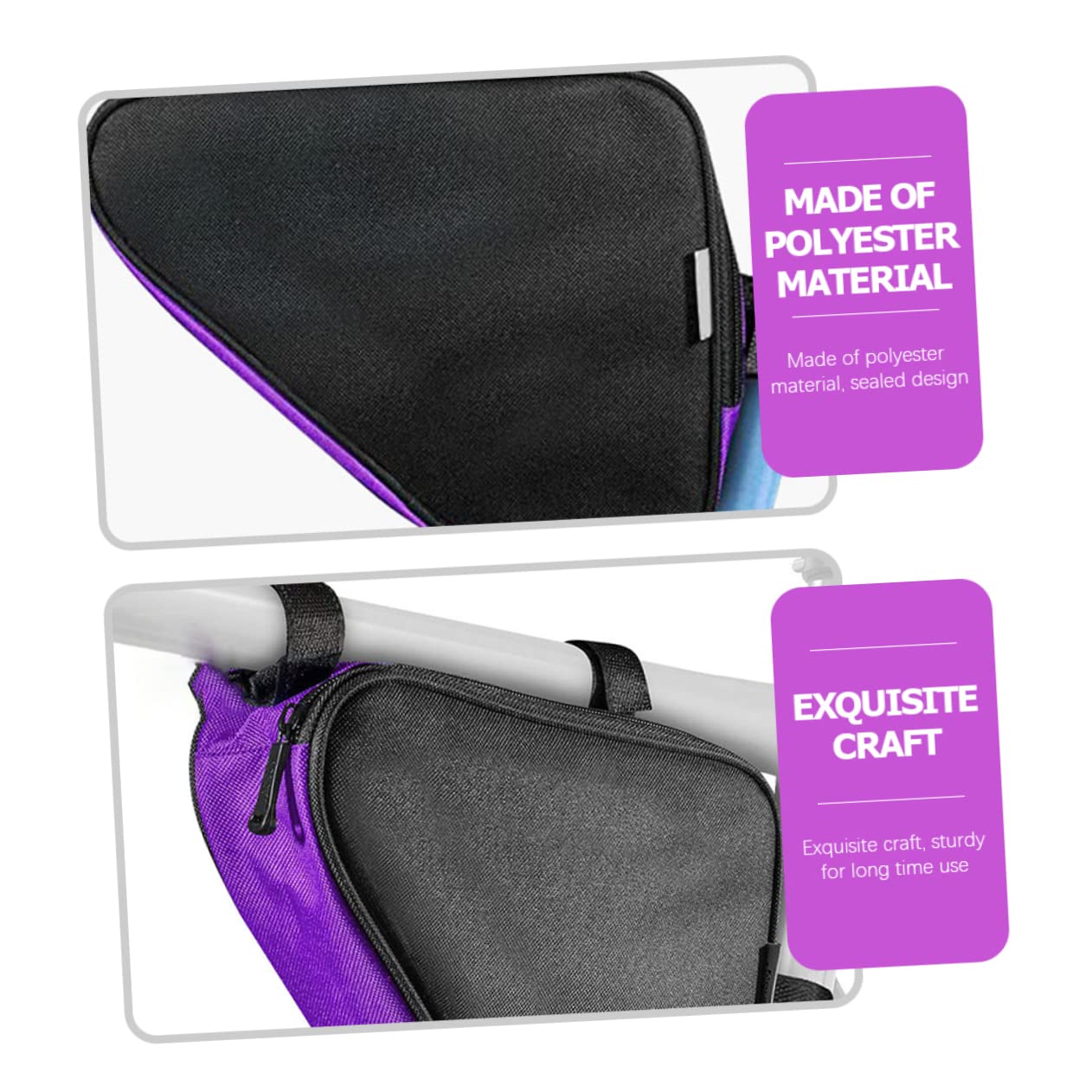ibasenice 3 Pièces Sacoche de Cadre de Vélo Étanche de Rangement Multifonction pour Poche pour Hommes Installation Facile Sécurisée pour Plein Air Profond
