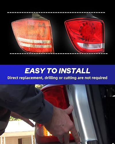 Miniatura 6 de AUTOONE - Para Dodge Journey 2011-2020 Conjunto de luces traseras de fábrica, luz de freno LED exterior, luz trasera, lado del conductor (LH)