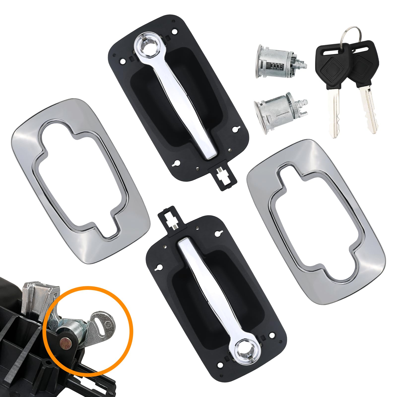 Amazon.com: APPERFiT Upgraded Exterior Door Handles with Bezel