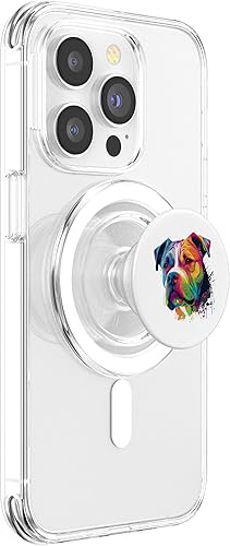 Vista 10 de Colorido Bulldog americano American Bully para hombres y mujeres, PopSockets intercambiables PopGrip