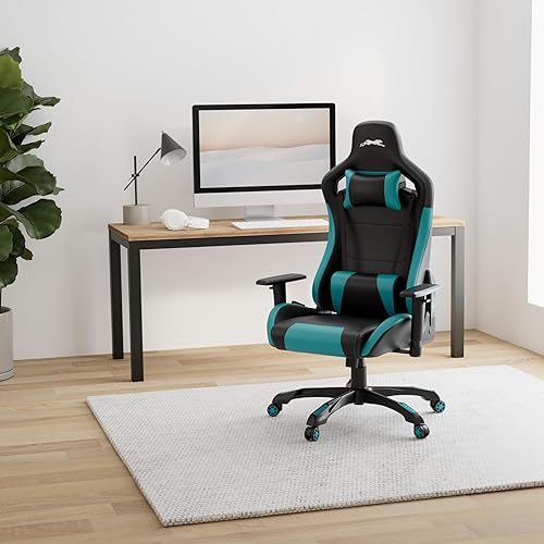 Miniatura 2 de Leopard - Silla de juegos con respaldo alto, silla de oficina de piel sintética, sillas de videojuegos ajustables, silla giratoria de carreras con