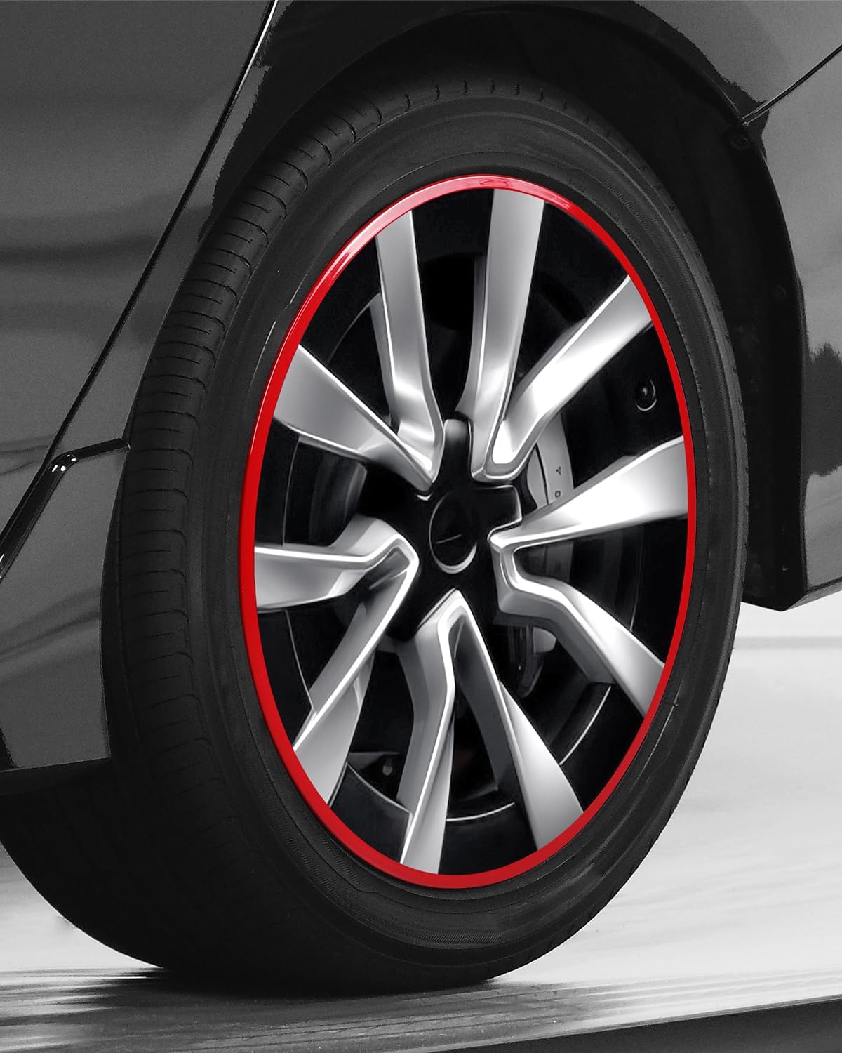 Metal Wheel Rim Protector - Strips for Curb Rash Prevention - Set of 4 (Black, 20'')