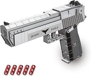 Building Blocks Gun Model Kit 528 Pcs Gun Toy Building Blocks Desert Eagle Pistol Model Kit Toy Machine Gun Military Weapon Building Block Set Educational Construction Gun Toys for Boys Aged 14+