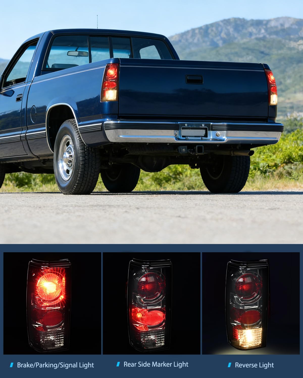 Nilight Taillight Assembly Compatible with 1982 1983 1984 1985 1986 1987 1988 1989 1990 1991 1992 1993 Chevy S10 Chevrolet S10 Blazer GMC S15 Sonoma Rear Tail Light Replacement Drive & Passenger Side