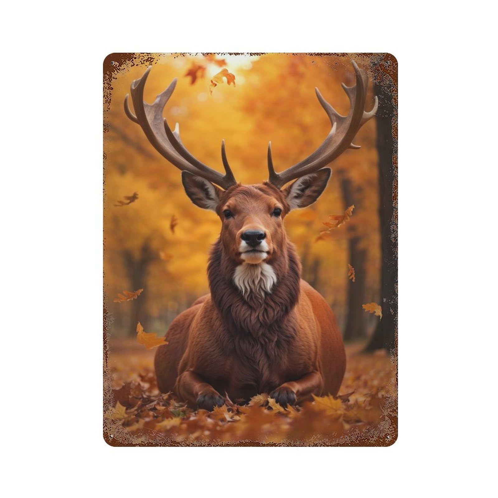 Autumn Majesty Retro Metal Sign 15.7"x11.8", Vintage Wall Decor for Garage, Pub Or Kitchen