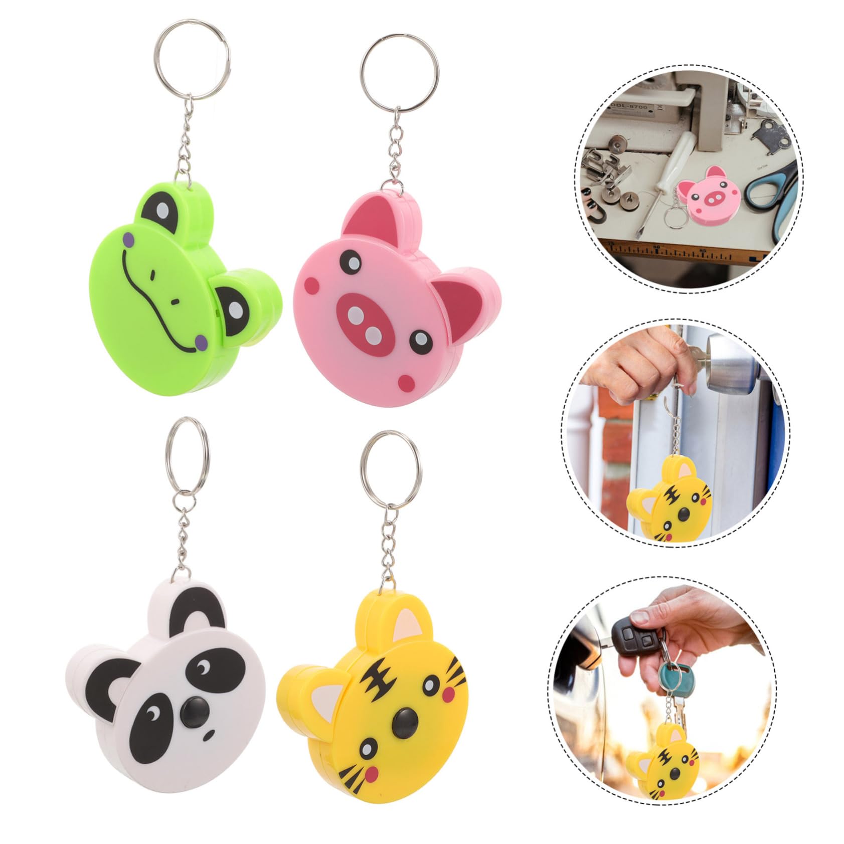 Hemobllo 5 Ensembles Mini Mètre Ruban Animaux Mains Stickers Tube À Essai De Support Offre Tubes De Laboratoire Épreuvage Signe Stickers Bande Mignonne Rétractable Badge Abdos 4 Pièces * 5