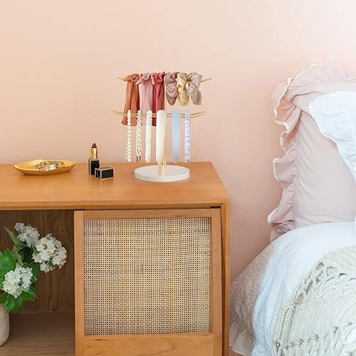 Miniatura 2 de Dahey Organizador de diadema de metal de 2 niveles para el cabello, soporte de exhibición, organizador de diadema, cuerdas para el cabello,