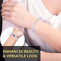 Vista 291 de Adjustable Crystal Bracelet – Gemstone Bead Bracelet with Adjustable Macrame String – Chic Gemstone Bracelet for Men and Women – 8mm Round Healing