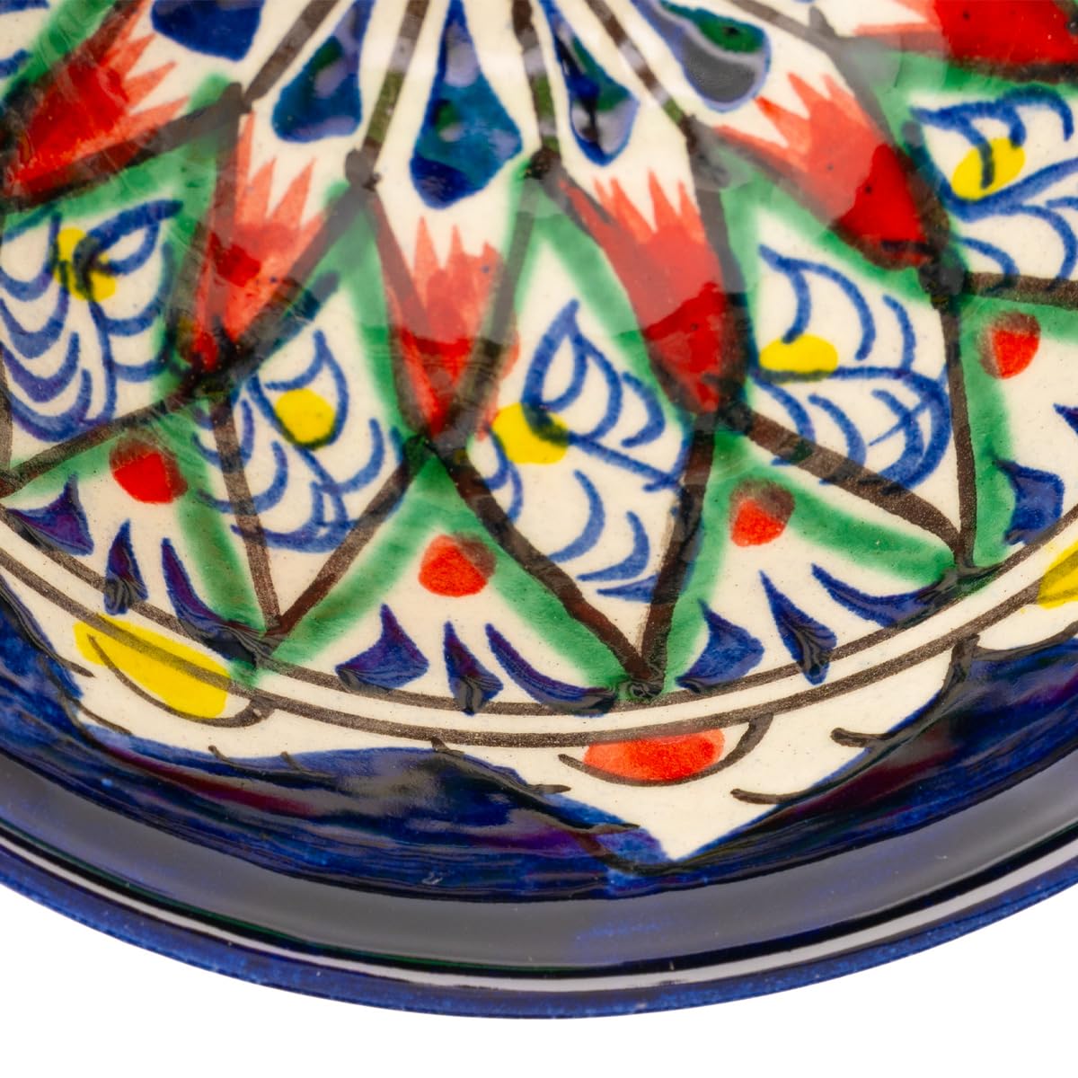 6 Keramikschalen 200 ml Piyola klein handgefertigt Machrob - Usbekischer Schälchen mit handbemaltem Design | Teetasse | Schale Bunt Keramik | Dipschälchen (Machrob (Klein))