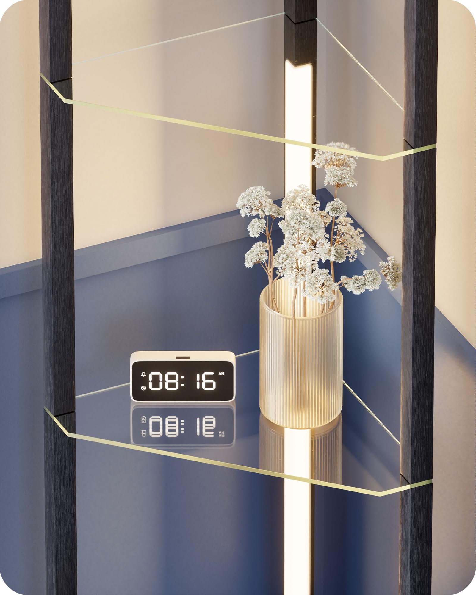 EDISHINE Lampada Da Terra Con Ripiani - Dimmerabile, 3 Temperature Colore, Interruttore A Pedale - Foto 6