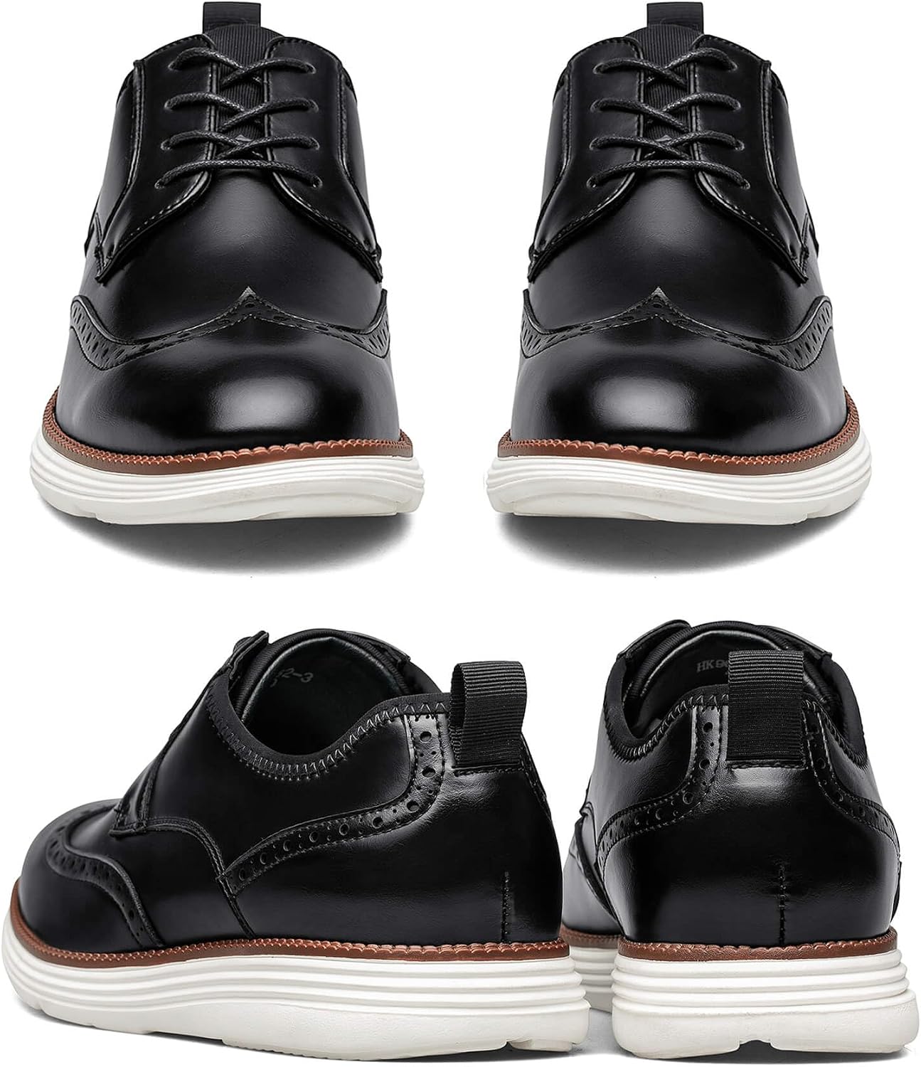 Mens Casual Dress Shoes Comfort, All-Match Fashion Dress Sneakers Men Oxfords Leather Office Business Trips Leisure All Day Comfortable Long Walking Standing