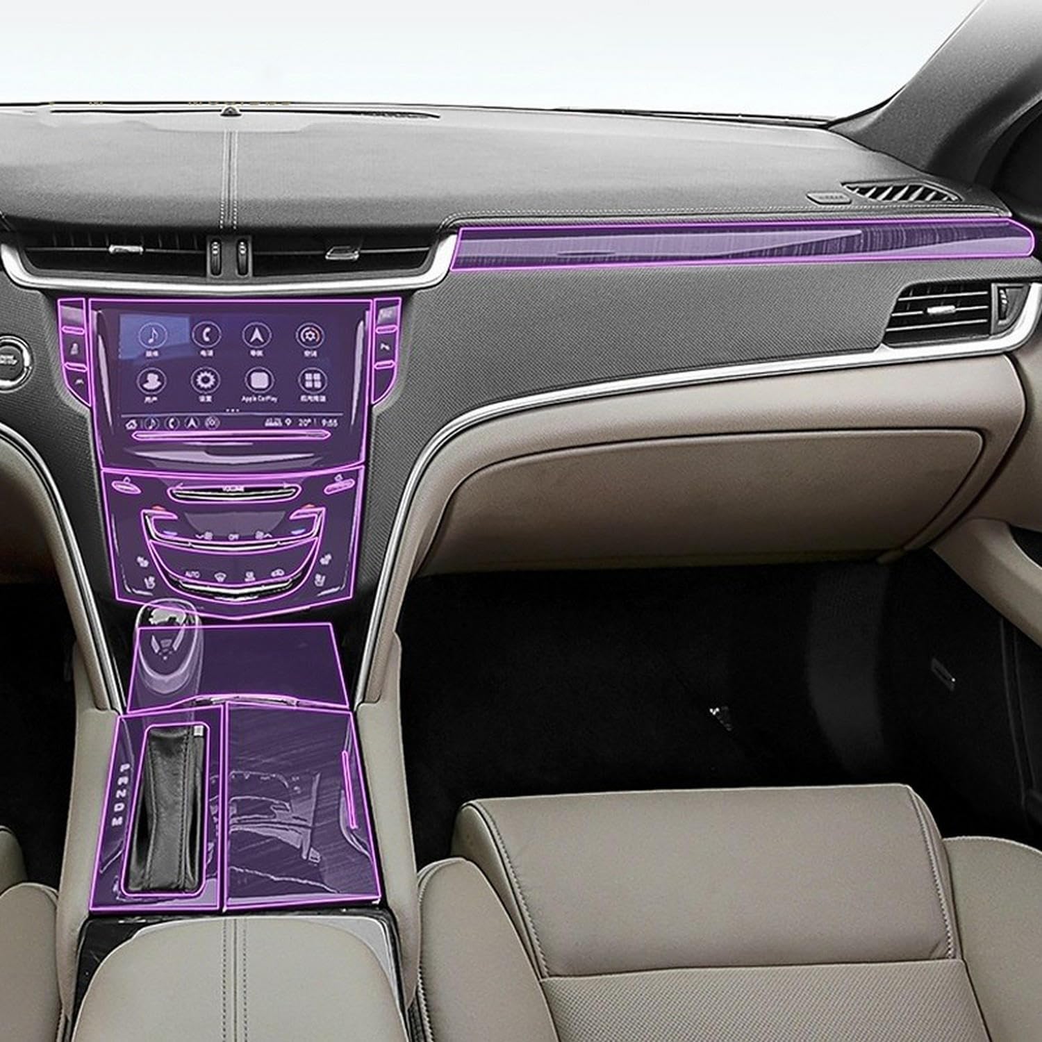 LAVIYE Car Anti Scratch Protection Film Clear Car Transparent TPU self-Adhesive Protective Film Console Screen Film，for Cadillac XTS 2013-2023