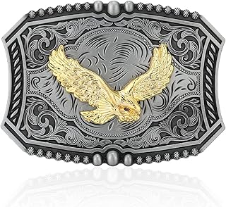 XINQIDA Western Cowboy Large Belt Buckles Men Horse Vintage Novelty Belt Buckle (6-white eagle)