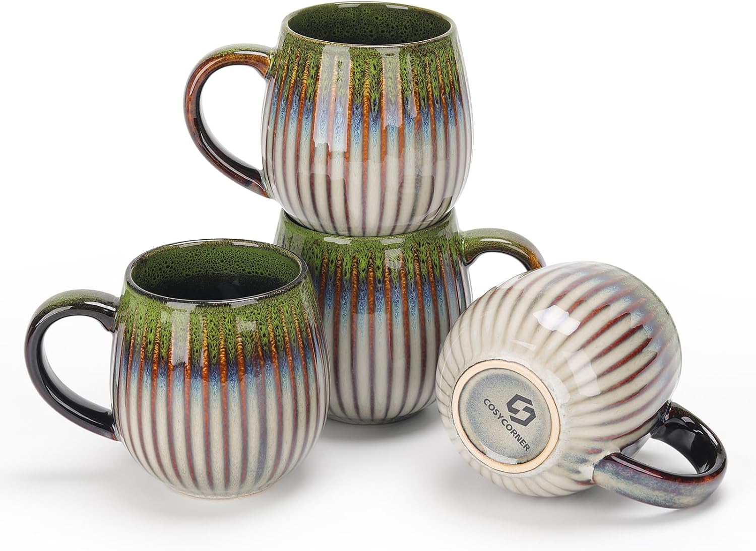 CosyCorner Ceramic Coffee Mugs Set, 17 oz Large Coffee Cups for Home and Office, Ceramic Cup for Coffee & Tea(B×4 pcs)