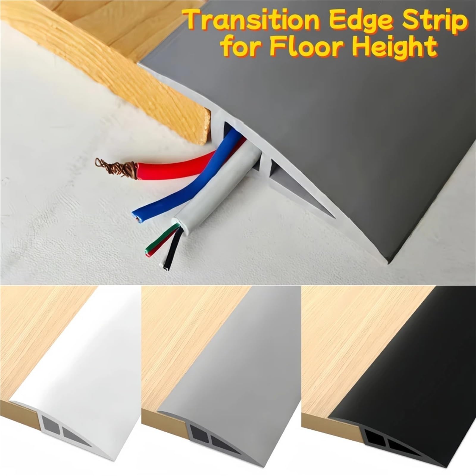 Transizione Del Pavimento Della Soglia Porta 1PC Per Soglie | Striscia autoadesiva for bordi moquette for soglia bordo porta in laminato(Black)