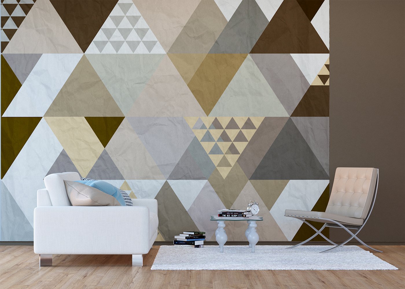 AG Design Triangles Giant Wall Poster, Paper, Multi-Colour, 387 x 254 cm