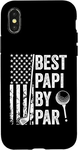 iPhone XXS Best Papi By Par USA Flag Golf Father's Day Golfing Dad Case