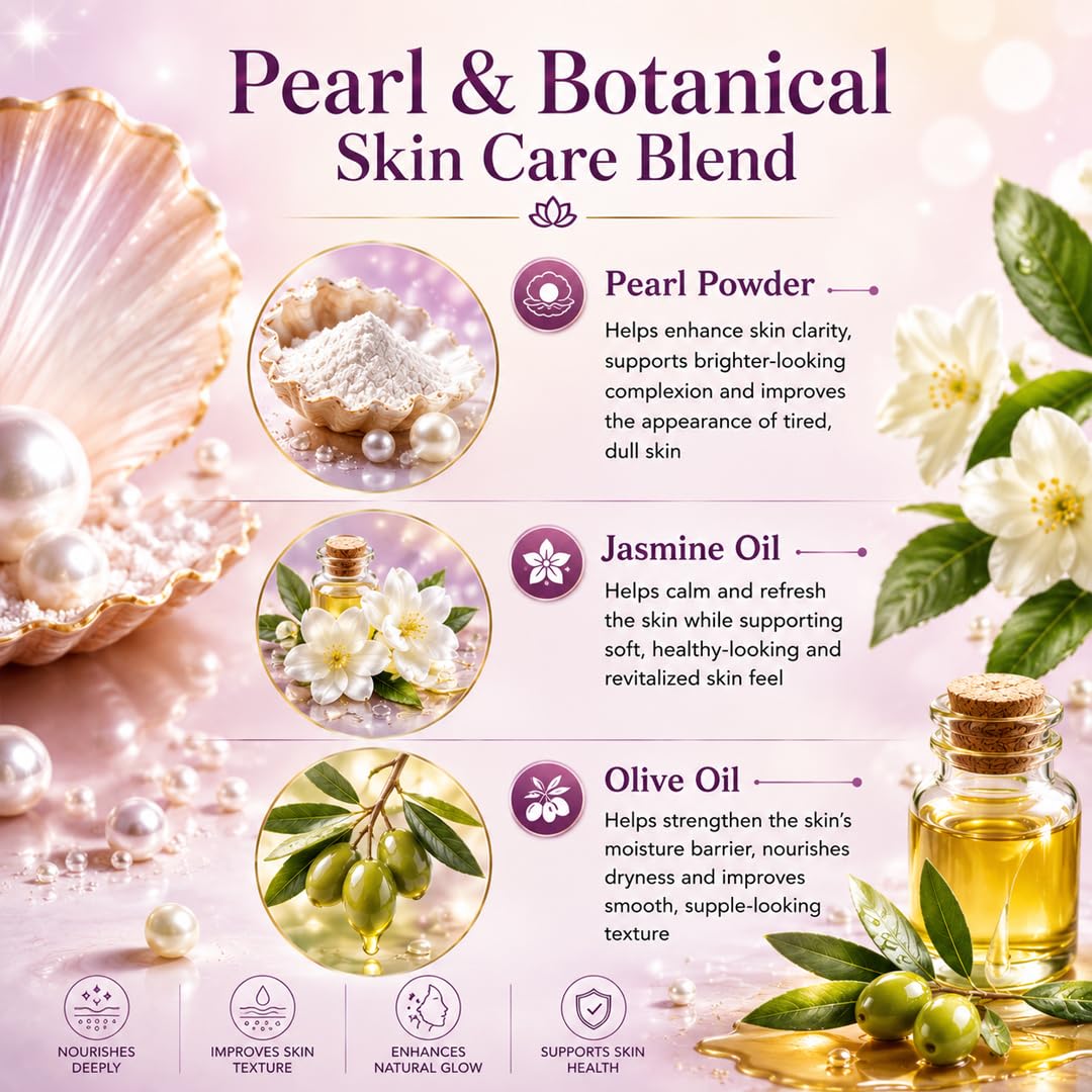 Vedic Line Pearl Pishthi Facial Kit Makes Skin Pores Squeaky Clean, Gives Pearl Like Glow With Jasmine Oil, Olive Oil, (Cleanser, Scrub, Massage Cream, Massage Gel, Pack), 600Ml, 1 Count 2
