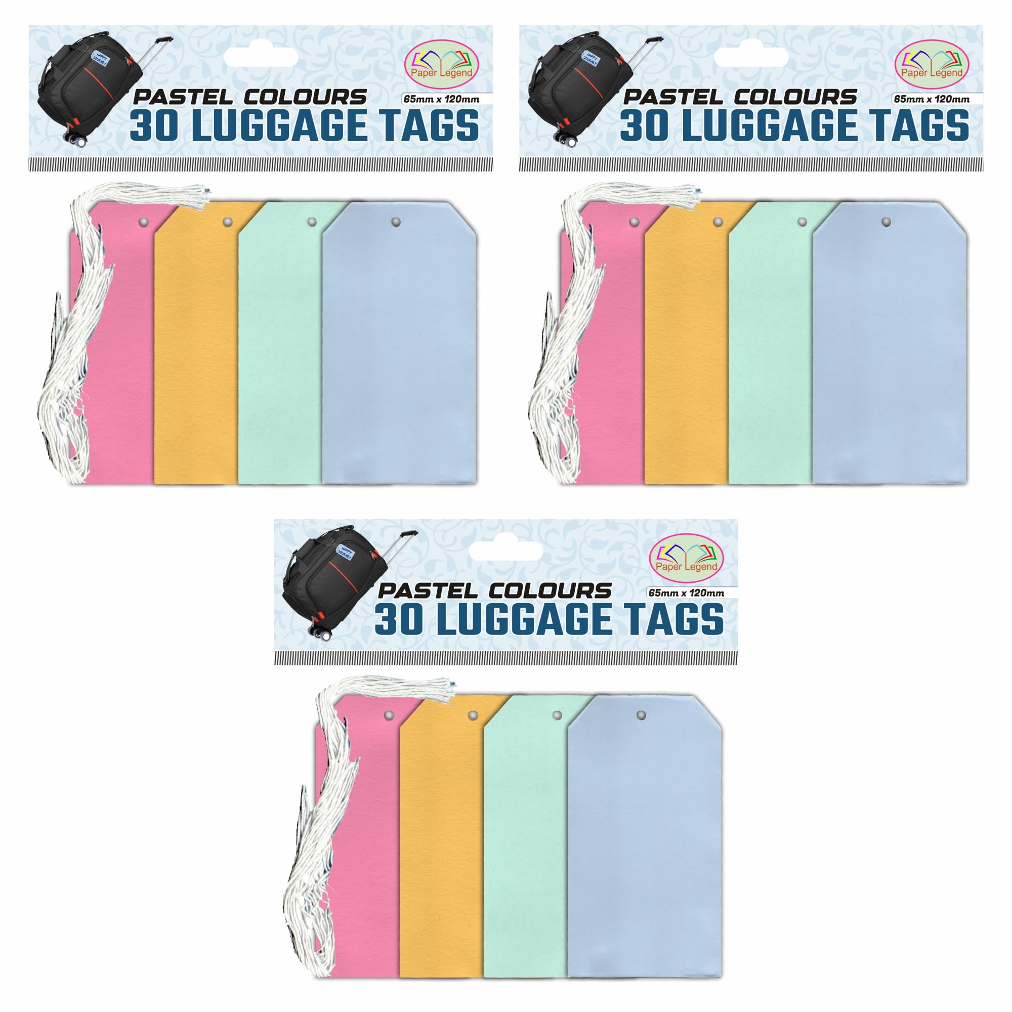 90 Pastel Luggage Tags Double Sided with White Loose Threads - 65mm x 120mm, Gift Tags Price Tags Durable ID Bag Labels for Suitcases, Backpacks, and Travel Luggage Multi-Colour Travel Accessories-image-9