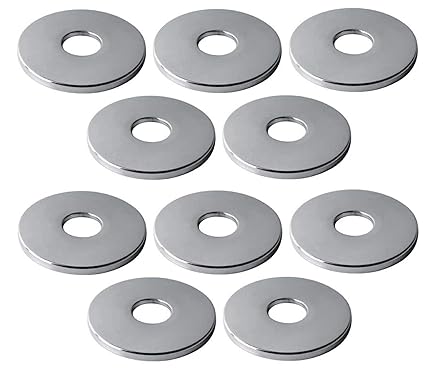 CUROVIT Brass Chrome Plated Set of 10pc Round Wall Flange/Free Cap for Taps/Kitchen Mixture/Bathroom Mixture in Kitchen & Bathroom Fittings (Set of 10)