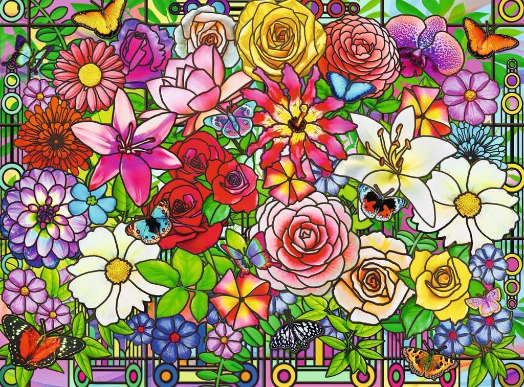 Ravensburger Feel Well & Puzzle & Board - Tiffany Flowers, 100 piece for Adults and Kids Age 9 Years Up, Multicolor - Image 2
