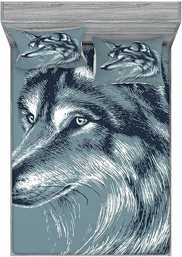 Miniatura 146 de Ambesonne Juego de sábanas bajeras y fundas de almohada, dibujos de aviones antiguos, vuelos clásicos con fechas, estilo vintage, diseño nostálgico,