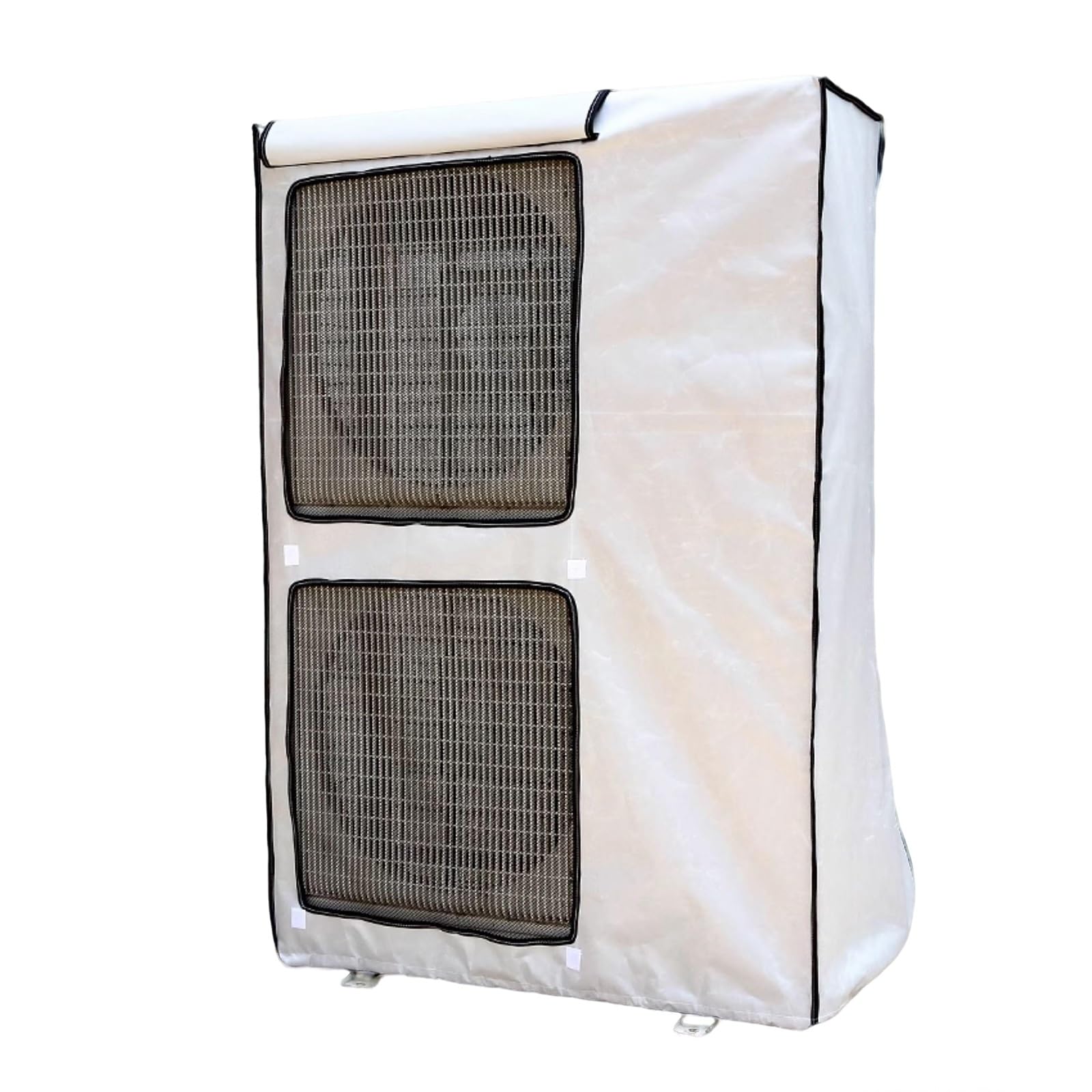 QYMYOZ Outdoor Air Conditioner Cover, Polyester Mesh Protector, No Assembly Required, Flap Design, Weatherproof & Durable, Fits 98x42x145cm (39x17x57in) - Silver