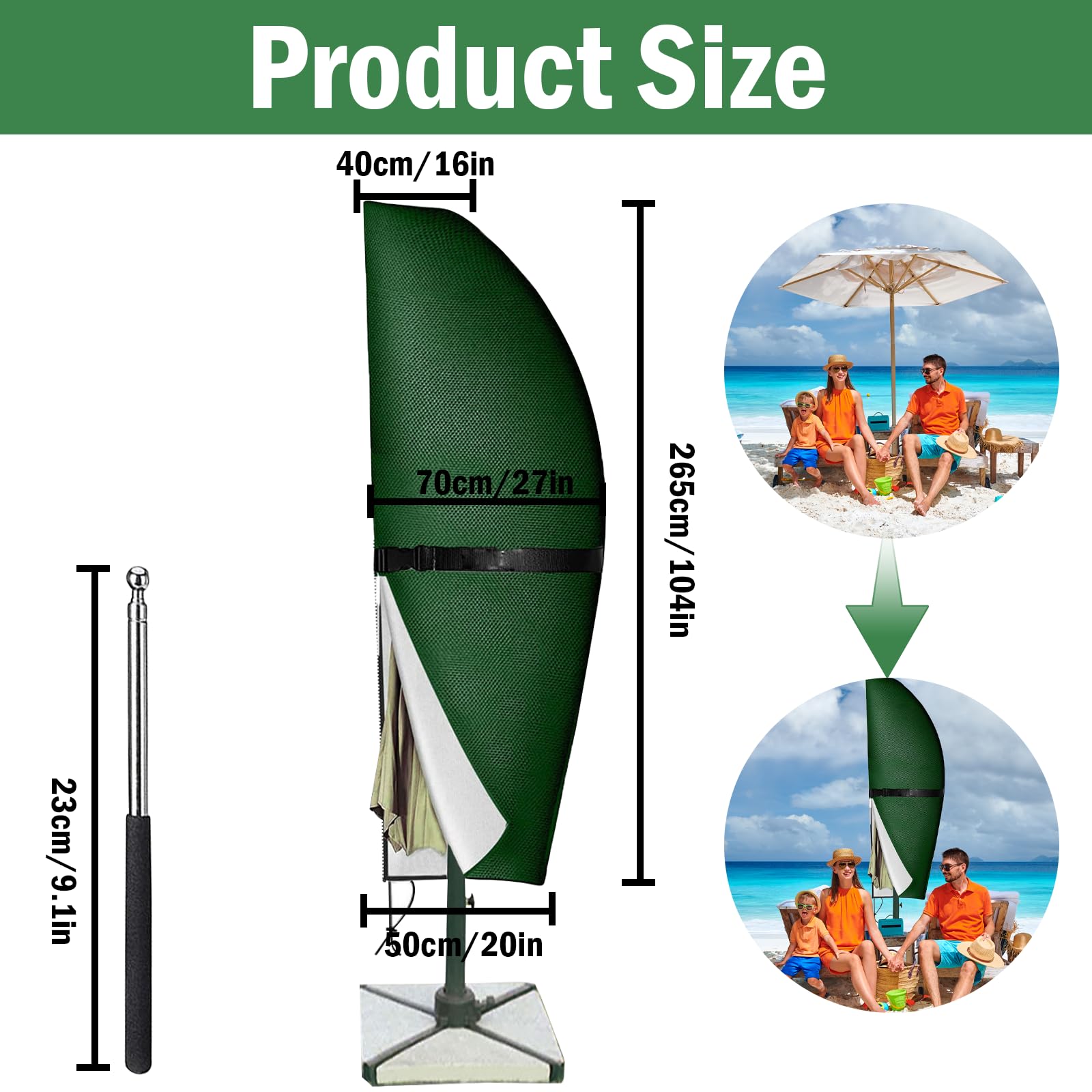 Flashbee - Custodia Protettiva Per Ombrellone Da 136 Cm, Impermeabile