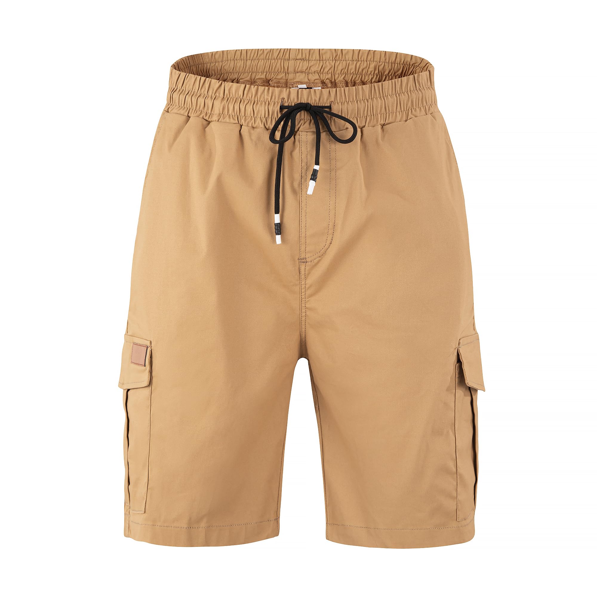 Mens Casual Twill Cargo Shorts Cotton Drawstring Classic Cargo Stretch Short with 6 Pockets