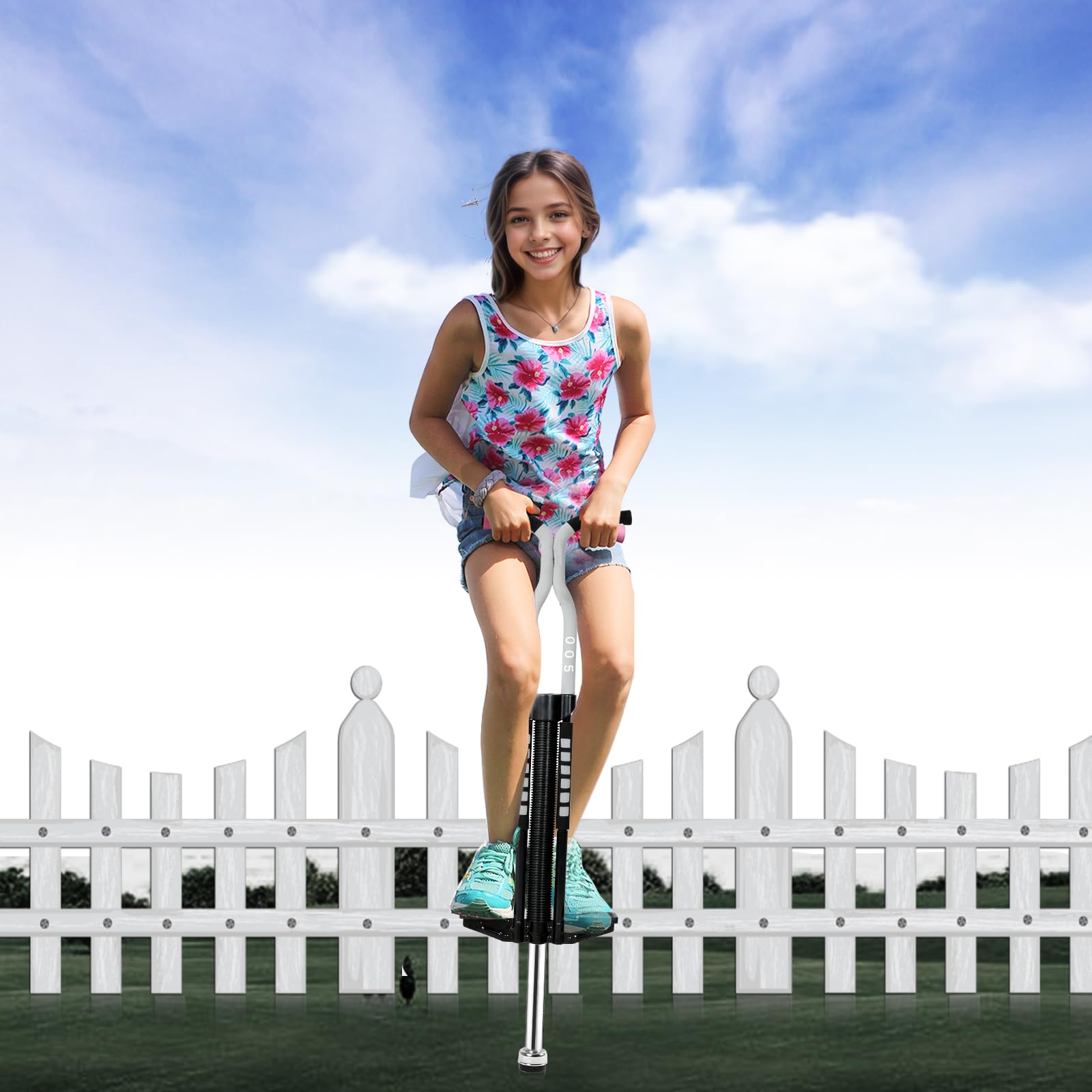 ISE Pogo Stick Bastón salador, Juguetes al Aire Libre, Entretenimiento para Padres y niños, Juegos Divertidos, Juegos de Aire Libre para niños