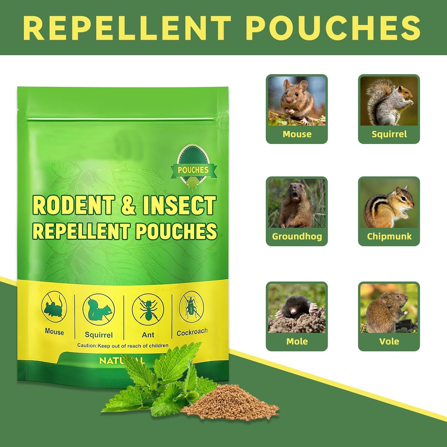 Extra-Strength Mouse and Squirrel Repellent Pouches, Strong Peppermint Oil Repellent for Mice Indoor Outdoor, Natural Rat Deterrent for House, Garden, Car, RV, Basement, Garage, Patio (10 Pack) - Image 2