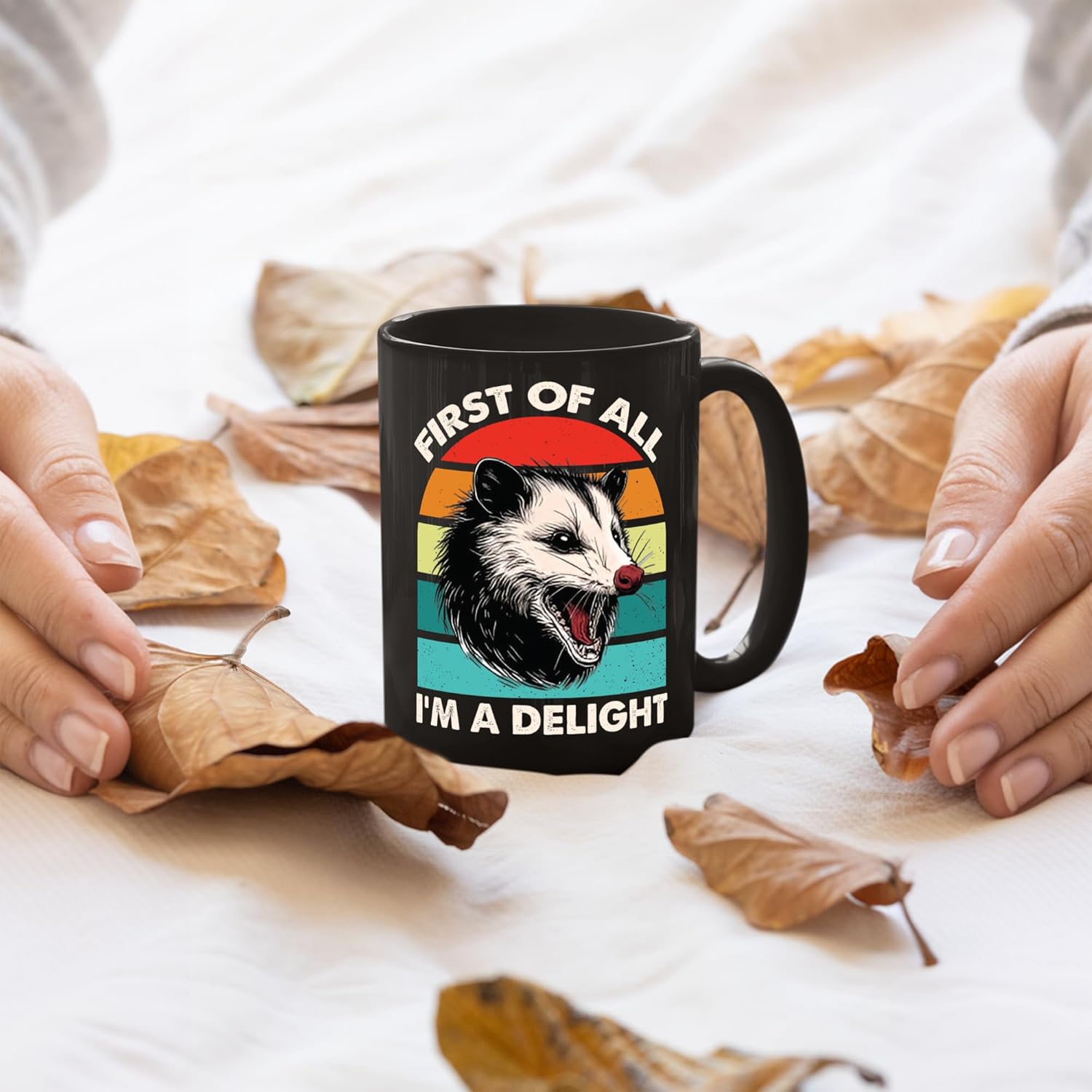 First Of All, I'm A Delight Possum Coffee Mug, Angry Possum Gift, Opossum Mug For Women, Possum Lady Gifts, Fun Possum-themed Coffee Mug For Possum Lovers (Black, 15 OZ) - Image 2