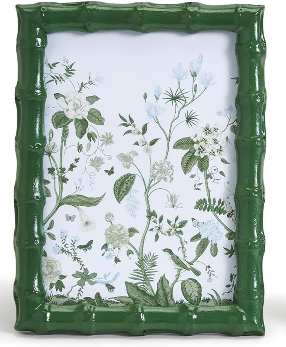 Two's Company 4" X6" Countryside Green Faux Bamboo Photo Frames