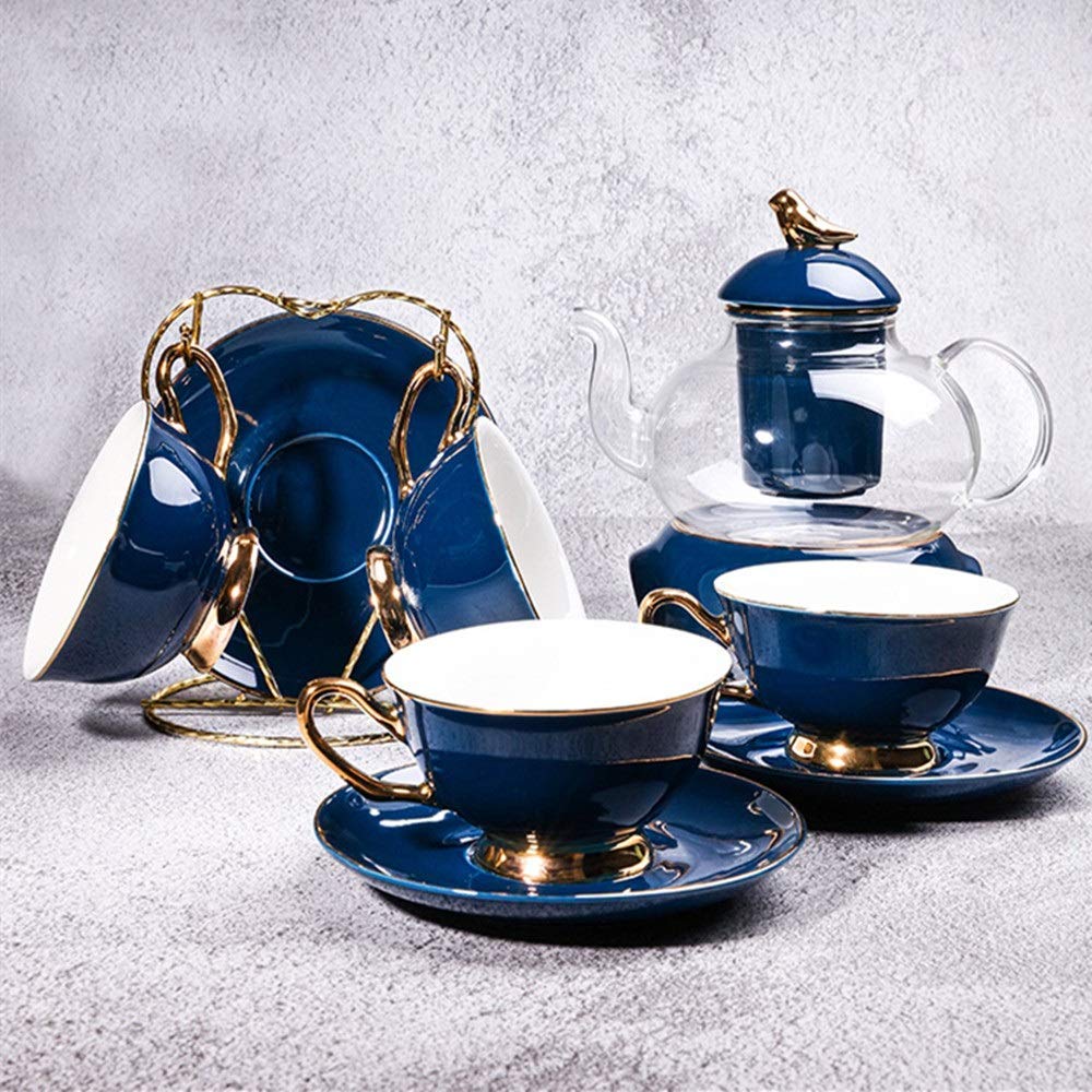 XINGYU Zestawy do herbaty w stylu europejskim glazurowana porcelana serwis do kawy i herbaty z 6 częściami filiżanek i 6 spodkami popopołudniową herbatą naczynie do picia zestaw do kawy do domu