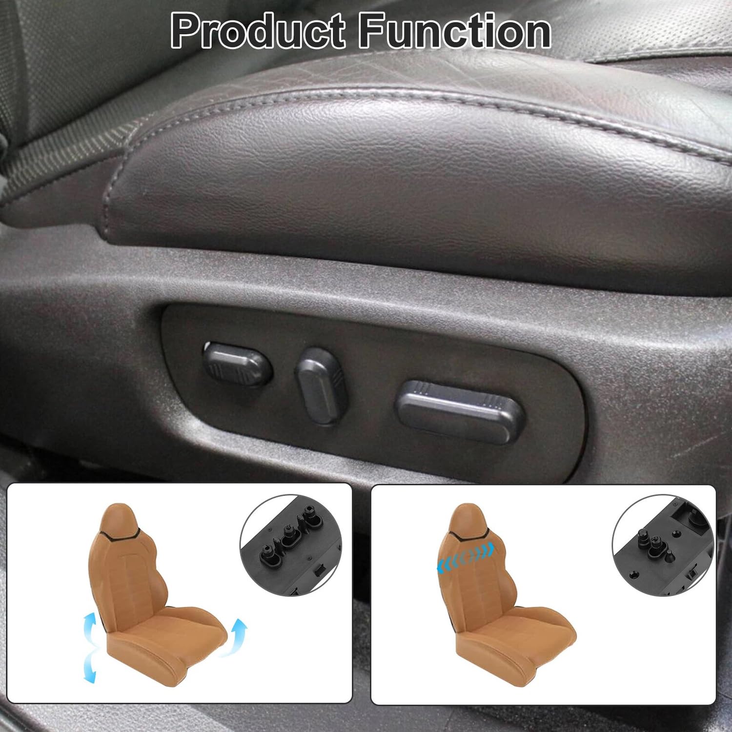 Interruptor de control del asiento eléctrico del lado del conductor para Ford F150, Edge 2007-2014, Explorer 2006-2015, Escape 2013-2018, Expedition 2007-2017, Lincoln MKX 2007-2015, 9L3T14B709FAW