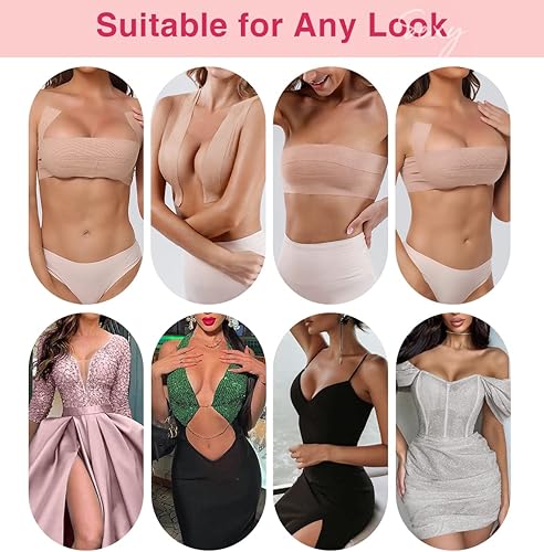 Miniatura 3 de Altheanray Cinta de pecho para levantamiento de senos para pechos grandes, cinta adhesiva de silicona para sujetadores de pezones de 16.4 pies