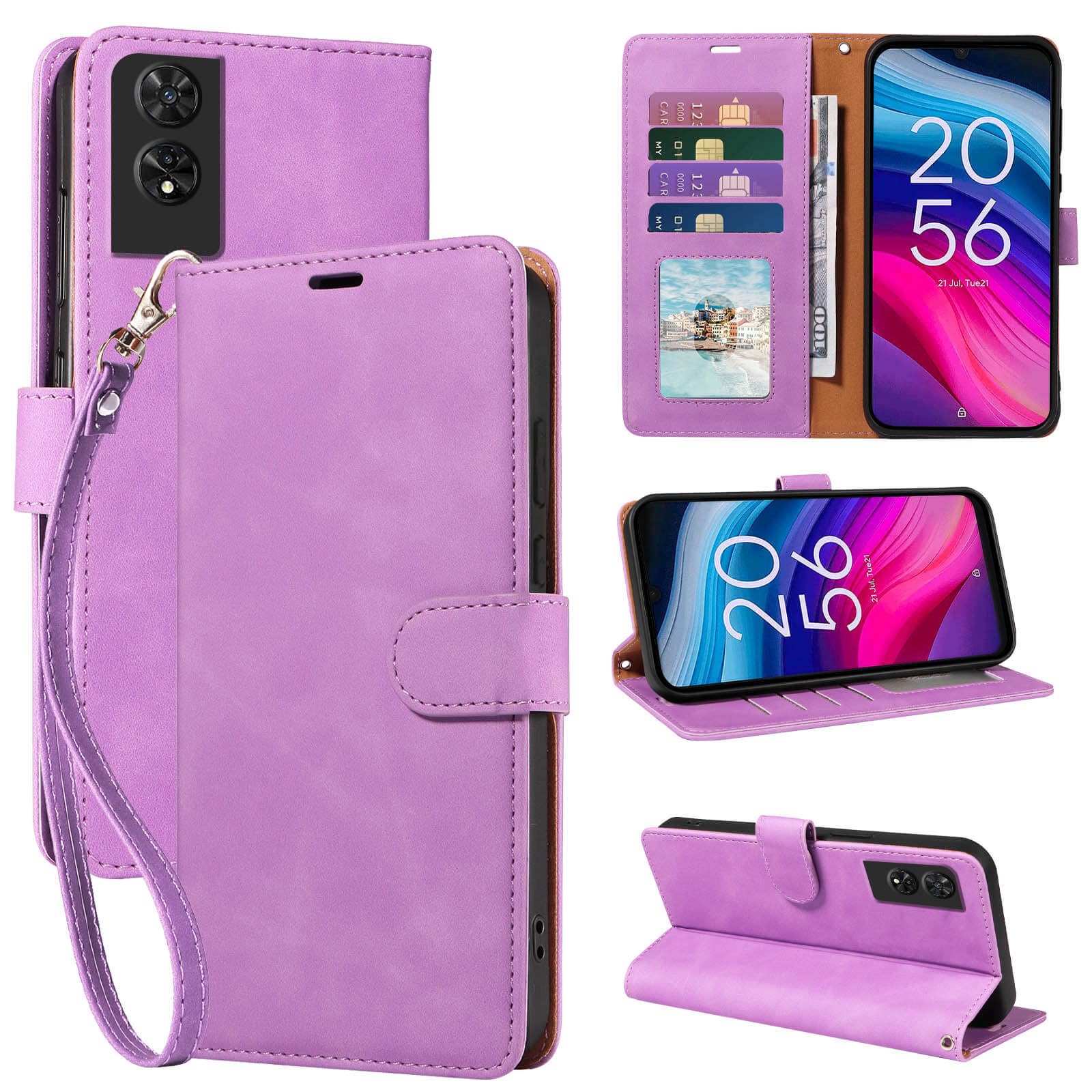 GOTOURED for TCL 505 Phone Case,Walle Soft Leather,4 Card Slots Holder RFID Blocking,Shockproof Protective Kickstand Wrist Strap Folio Flip Cases Cover for TCL 505 (2024) 6.75 (Purple) - BigaMart GOTOURED for TCL 505 Phone Case,Walle Soft Leather,4 Card Slots Holder RFID Blocking,Shockproof Protective Kickstand Wrist Strap Folio Flip Cases Cover for TCL 505 (2024) 6.75 (Purple) - BigaMart