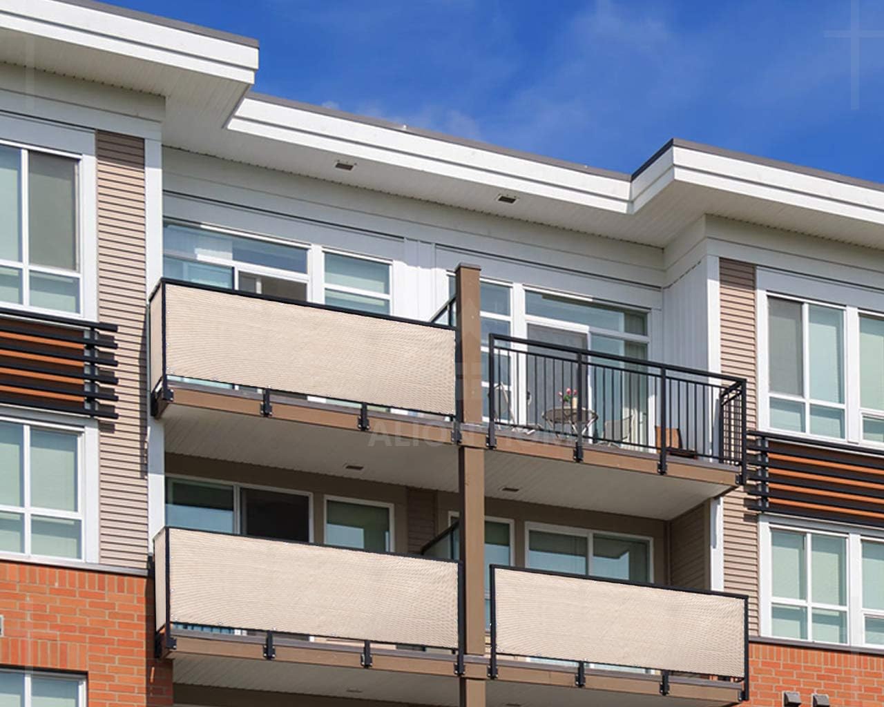 Alion Home© Elegant Privacy Screen for Backyard Deck, Patio, Balcony, Fence, Pool, Porch, Railing. Banha Beige (3' x 50')