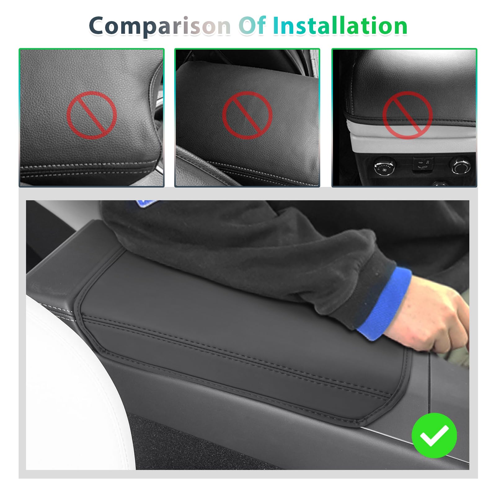 GAFAT Nuovo Tesla Model Y Juniper 2025 2026 Copertura Bracciolo Console Centrale, Tesla Model Y 2025 Braccioli Protezione PU Microfibra Pelle Imbottiture, 2026 Tesla Model Y Accessori 2025 (Nero)
