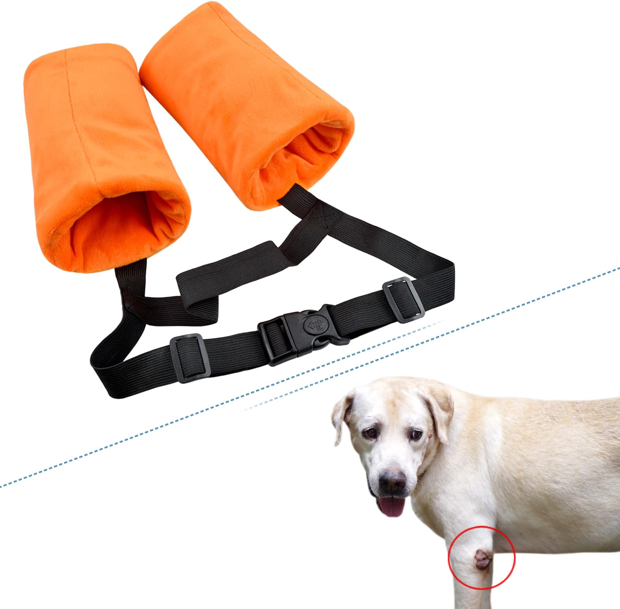 Dog Elbow Protector Fleece Elbow Sleeves with Cotton Pad for Dogs Prevent Injury (Large)