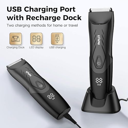 Miniatura 4 de Manscape - Cortapelos para hombres, con hoja de cerámica segura para la piel, recargable e inalámbrica para cortar el cabello y aseo con foco LED,