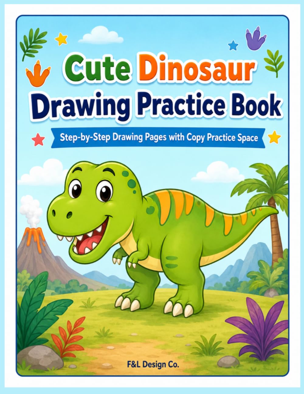 How to Draw Cute Dinosaurs for Kids: Step-by-Step Drawing Practice Book for Beginners with Fun Dinosaur Activities