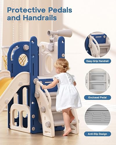 Miniatura 6 de Babytronic Tobogán para niños pequeños 6 en 1, tobogán de interior para niños pequeños de 1 a 3 años, juego de escalador para interiores y